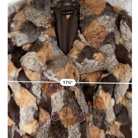Vintage Patchwork Rabbit Fur Coat Size Medium - Picture 7 of 15